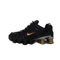 Кроссовки Nike Shox черные с золотым