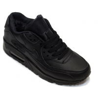 Зимние Nike Air Max 90 VT кожаные черные
