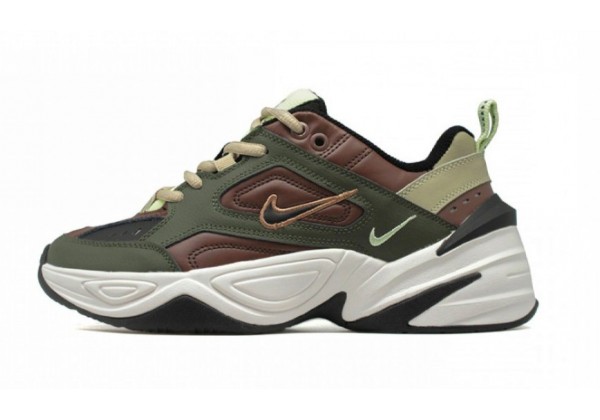 Кроссовки Nike M2k Tekno зеленые с коричневым