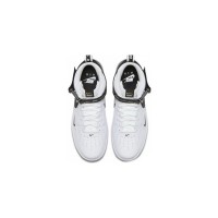 Nike кроссовки мужские зимние Air Force 1 Mid 07 LV8 White Black белые с черным