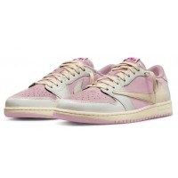 Travis Scott x Air Jordan 1 Low Sail Shy Pink