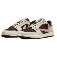 Travis Scott x Air Jordan 1 Low Dark Pony Pink Oxford