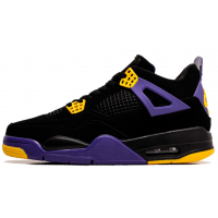 Nike Air Jordan 4 Retro Black Purple Yellow