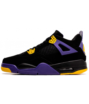 Nike Air Jordan 4 Retro Black Purple Yellow