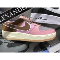 Кроссовки Nike Air Force 1 Shadow розовые с коричневым