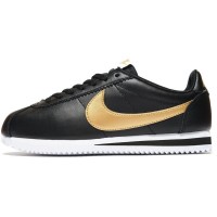 Кроссовки Nike Cortez черные с золотым