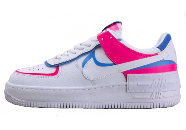 Кроссовки женские Nike Air Force розовые с голубым