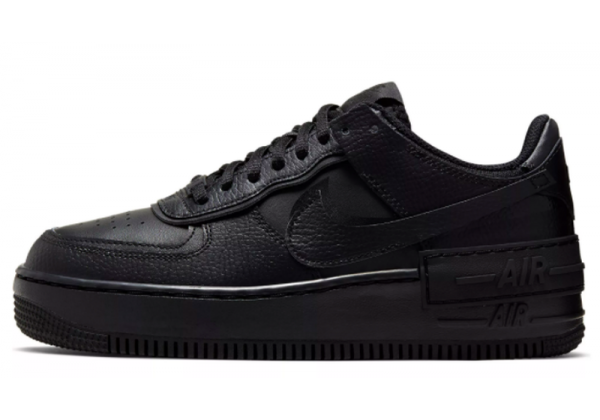 Кроссовки Nike Air Force однотонные кожаные черные мужские