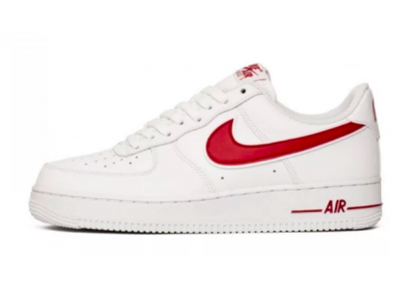 Кроссовки Nike Air Force белые с красным 