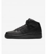 Зимние кроссовки Nike Air Force 1 Mid All Black черные