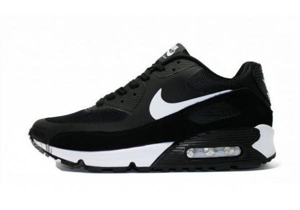 Кроссовки Nike Air Max 90 замшевые черные с белым