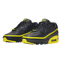 Кроссовки Nike Air Max 90 кожаные черные с желтым