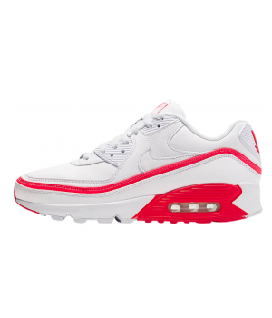 Кроссовки Nike Air Max 90 кожаные белые с красным