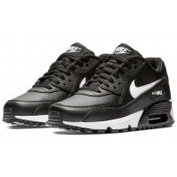 Кроссовки Nike Air Max 90 кожаные черные с белым