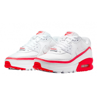 Кроссовки Nike Air Max 90 кожаные белые с красным