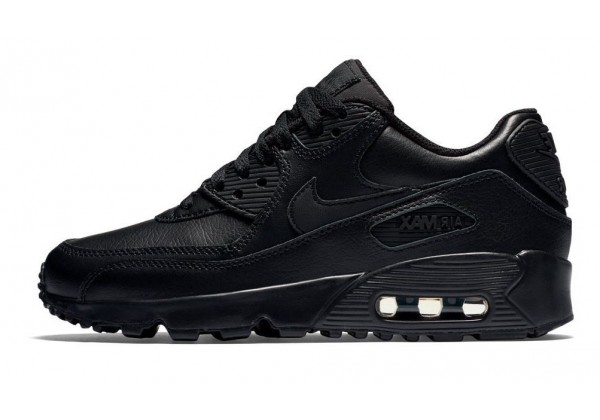 Мужские кроссовки Nike Air Max 90 кожаные черные