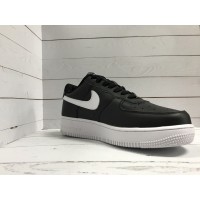 Кроссовки Nike Air Force кожаные черные с белым