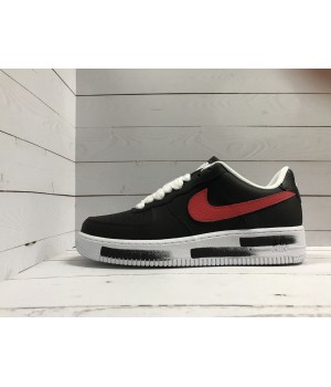 Кроссовки Nike Air Force бело-черные с красным