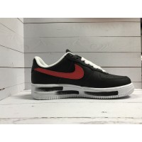 Кроссовки Nike Air Force бело-черные с красным