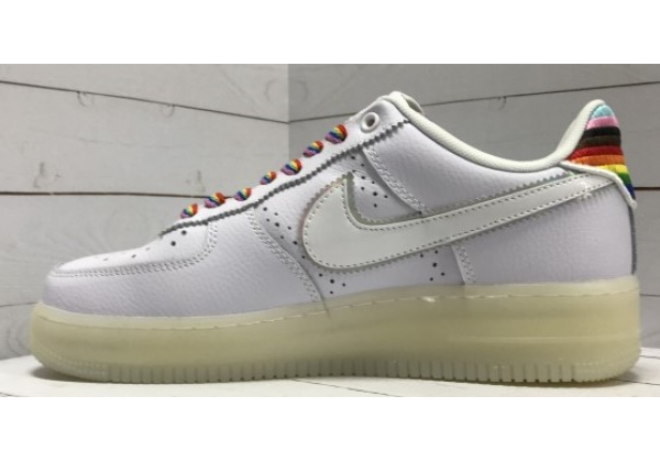 Кроссовки Nike Air Force 1 радуга белые