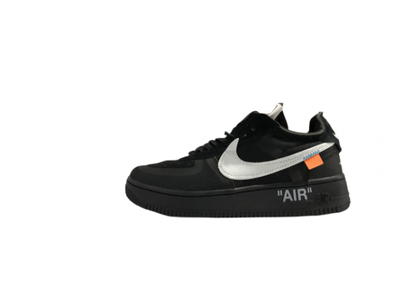 Кроссовки Nike Air Force кожаные черно-белые