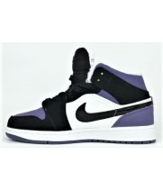 Кроссовки Nike Air Jordan 1 Mid черные с фиолетовым