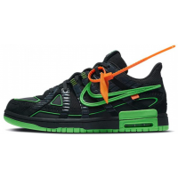 Кроссовки Nike X Off-White Dunk Low черные с зеленым