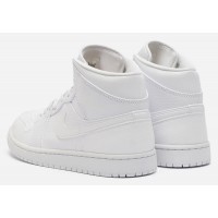 Кроссовки Nike Air Jordan 1 зимние моно белые