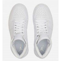 Кроссовки Nike Air Jordan 1 зимние моно белые