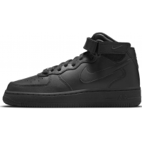 Зимние кроссовки Nike Air Force 1 Mid All Black черные