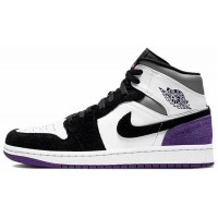 Кроссовки Nike Air Jordan 1 High черные с фиолетовым