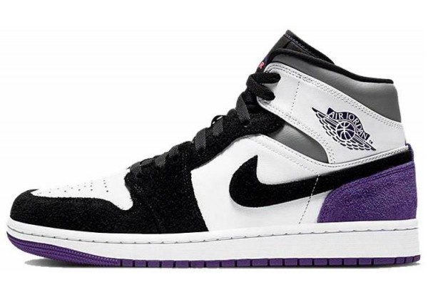 Кроссовки Nike Air Jordan 1 High черные с фиолетовым