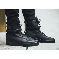 Кроссовки Nike Air Force 1 SF Mid Triple Black черные
