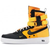 Зимние кроссовки Nike Air Force 1 SF AF1 High черные с оранжевым