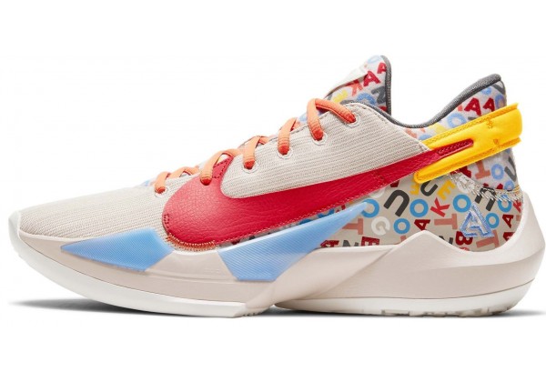 Баскетбольные кроссовки Nike Zoom Freak 2 бежевые
