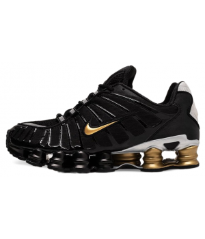 Кроссовки Nike Shox черные с золотым