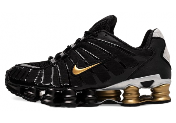 Кроссовки Nike Shox черные с золотым