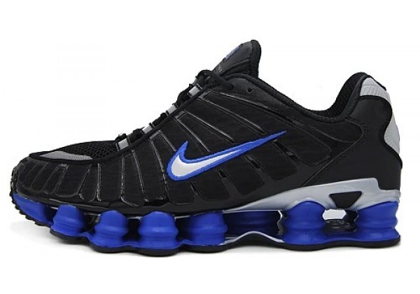 Кроссовки Nike Shox черные с синим 