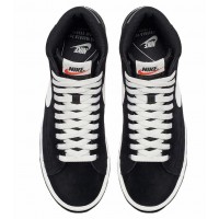 Nike Blazer 77 Mid Black White с мехом