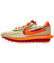 Кроссовки Nike LD Waffle Sacai CLOT Kiss of Death Net Orange Blaze