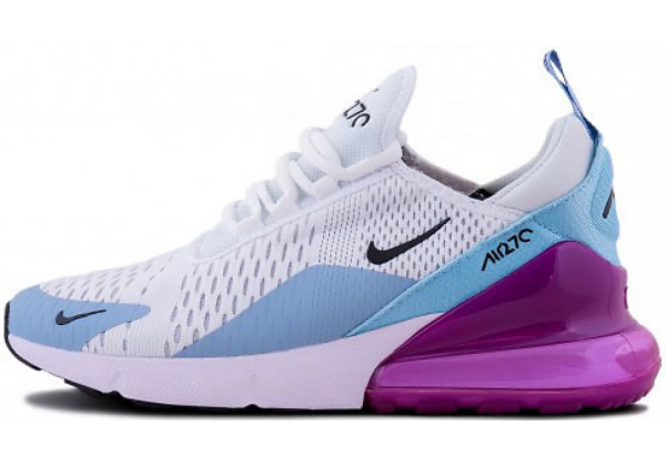 Кроссовки Air Max 270 бело-голубые с фиолетовым