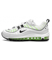 Кроссовки Nike Air Max 98 белые с зеленым