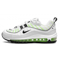Кроссовки Nike Air Max 98 белые с зеленым