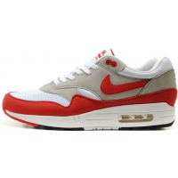 Кроссовки Nike Air Max 1 87 серые с красным