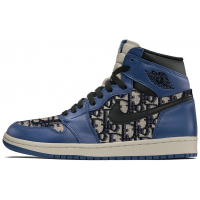 Кроссовки Nike Dior Air Jordan синие 