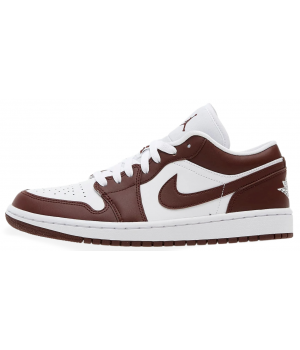 Кроссовки Air Jordan 1 Low коричневые с белым