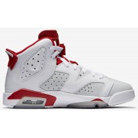 Кроссовки Nike Air Jordan 6 белые с красным