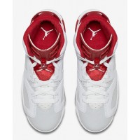 Кроссовки Nike Air Jordan 6 белые с красным
