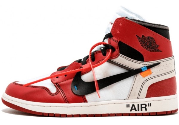 Nike Air Jordan Retro 1 High Og x Off-White (Белые с красным) 