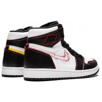 Мужские кроссовки Nike 1 Retro High OG Defiant Yellow черно-белые